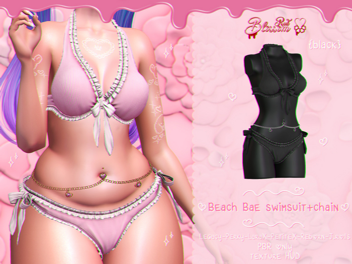 { Red Blossom } Beach Bae { BLACK }
