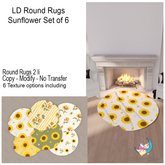 LD Round Rugs Sunflower Set of 6