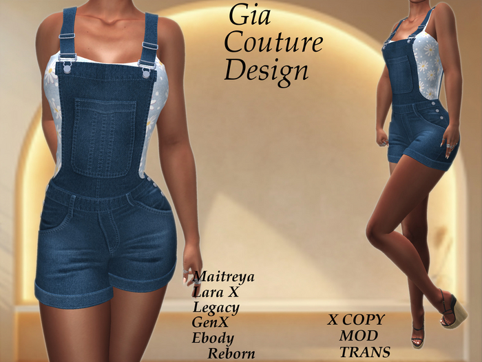 "GCD" Kennesha Overall Outfit Azure