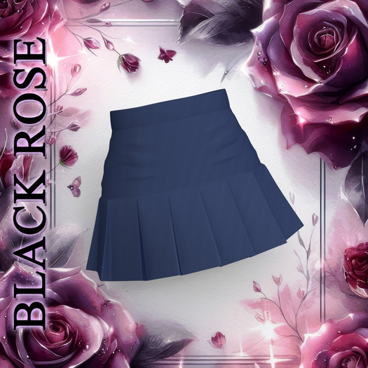 Navy Pleats Skirt Reborn