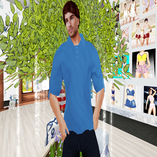 Solid blue shirt boxed revised SH00122 