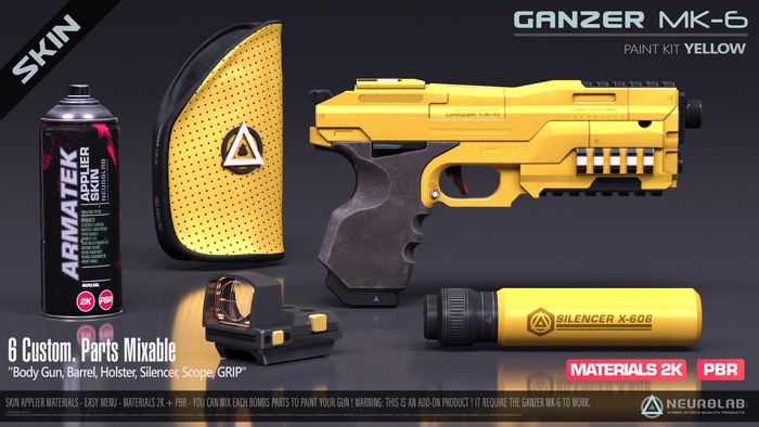 GANZER MK-6 SKIN APPLIER (YELLOW + PBR) [Neurolab Inc.]