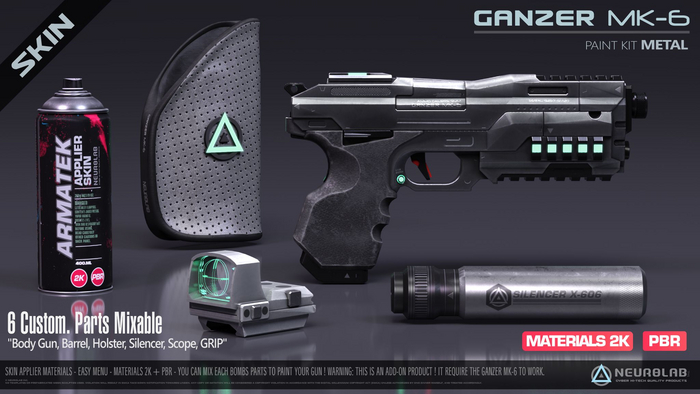 GANZER MK-6 SKIN APPLIER (METAL +  PBR) [Neurolab Inc.]