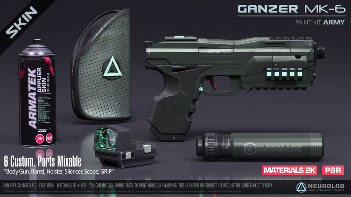 GANZER MK-6 SKIN APPLIER (ARMY + PBR) [Neurolab Inc.]