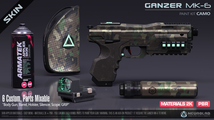 GANZER MK-6 SKIN APPLIER (CAMO + PBR) [Neurolab Inc.]
