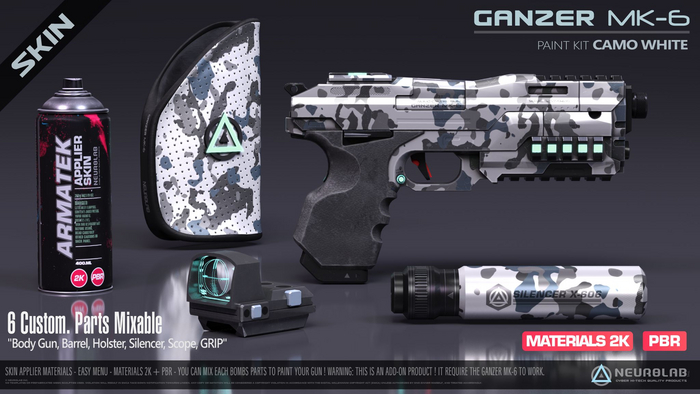 GANZER MK-6 SKIN APPLIER (CAMO WHITE + PBR) [Neurolab Inc.]