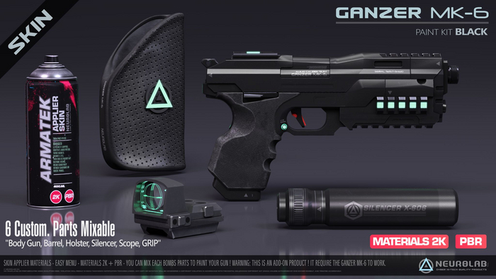 GANZER MK-6 SKIN APPLIER (BLACK + PBR) [Neurolab Inc.]