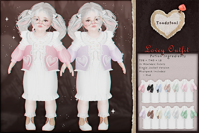 Toadstool . Lovey Outfit . Mushpack