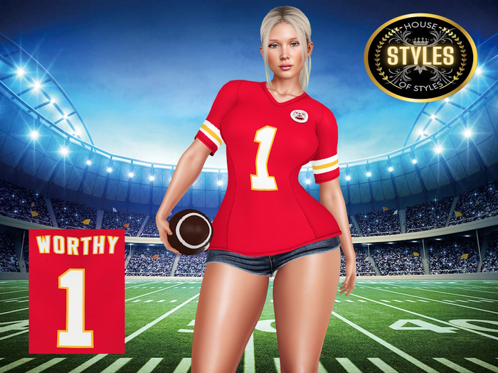 Kansas City Chiefs WORTHY Ladies Jersey (Red)