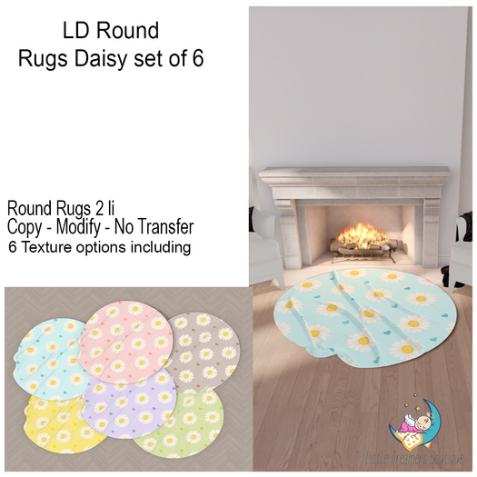 LD Round Rugs Daisy Set of 6