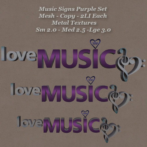 Music Signs Purple Set
