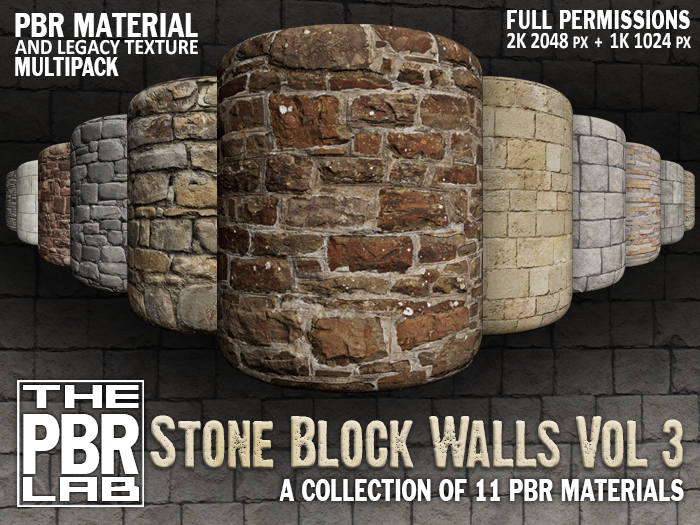 The PBR Lab - Stone Block Walls Vol 3 Multipack