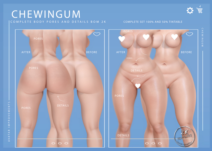 Chewingum COMPLETE BODY PORES AND DETAILS BOM 2K-BOX