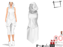 WC1336 Hooded Sleeveless Frock Jacket Coat Top