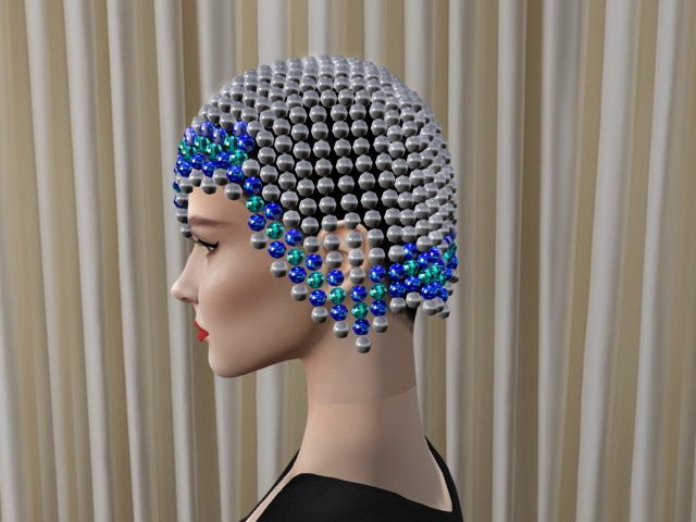 Beaded Wig Hat