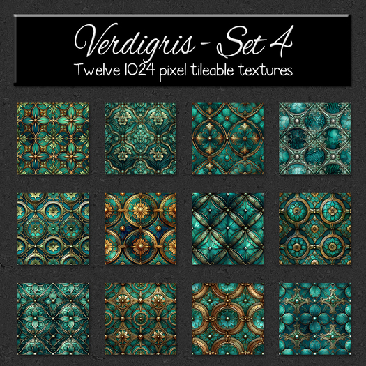 *Wallflowers* Verdigris - Set 4