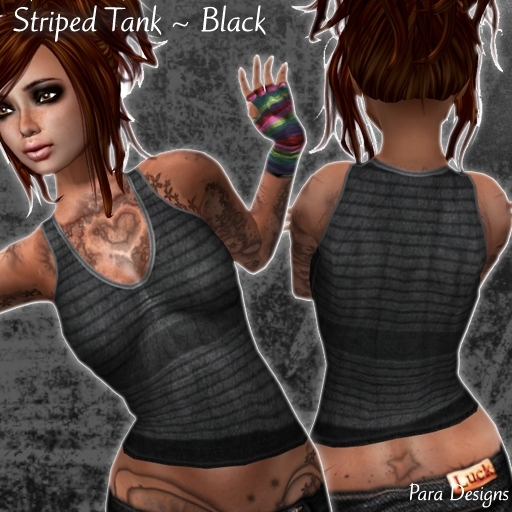 ::Para Designs:: Striped Tank ~ Black