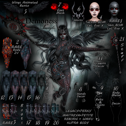 11.InStyle *Demoness* BODY DECOR DRAGONS*LEGACY / PERKY