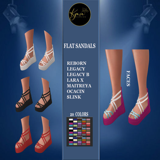 .:KF:. Monika Strap Flat Sandals Pack
