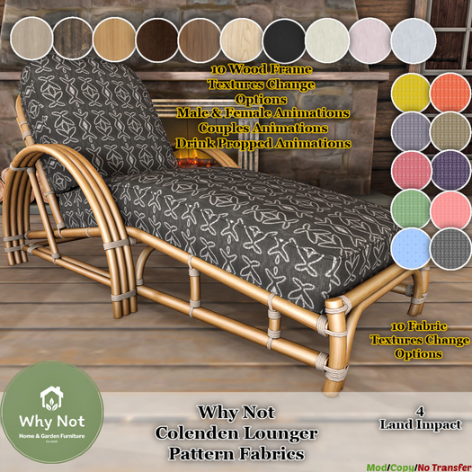 Why Not - Colenden Lounger-Pattern Fabrics-Boxed
