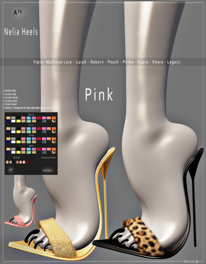 : A75 : Nelia Heels Pink