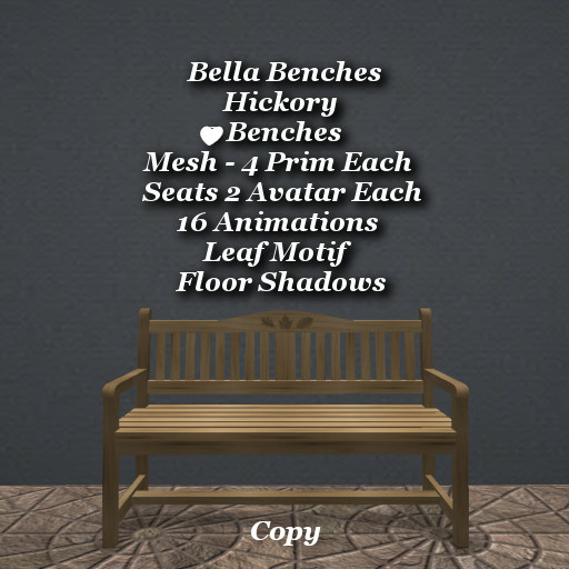 Bella Benches Hickory1