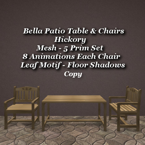 Bella Patio Set Hickory1