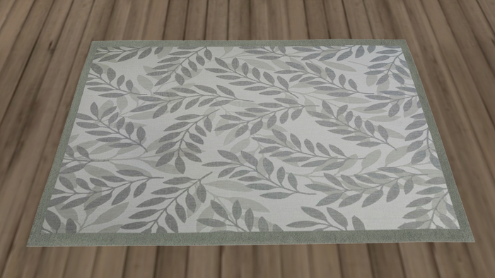 Gray Leaves Rug