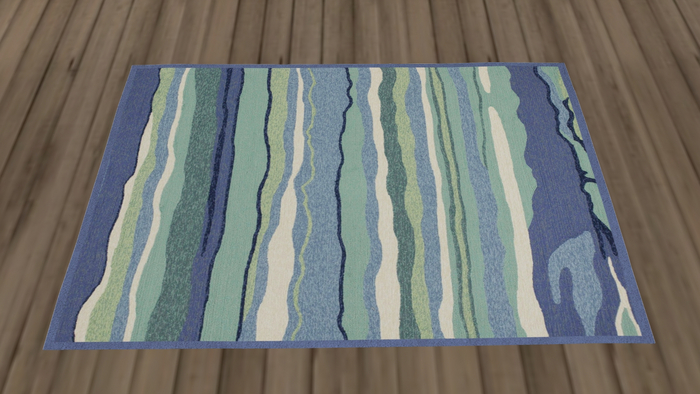 Sea Blue & Green Waves Rug