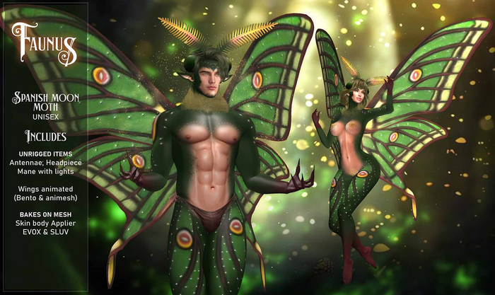 Second Life Marketplace - [FFS] SPANISH MOON MOTH - UNISEX ★ COMPLETE ...