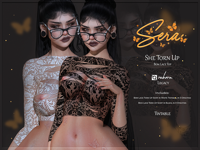 Sera - She Torn Up - Lace Ripped Top