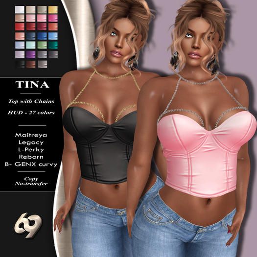 Summer SALE -  [69] Tina ~ Top with Chain / HUD [add] FATPACK