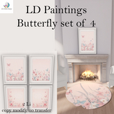 LD Paintings Butterfly set of 4