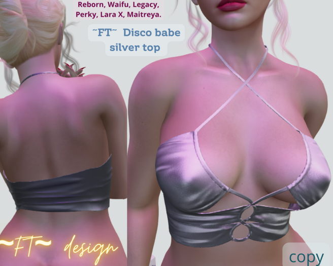 ~FT~  Disco babe silver top 