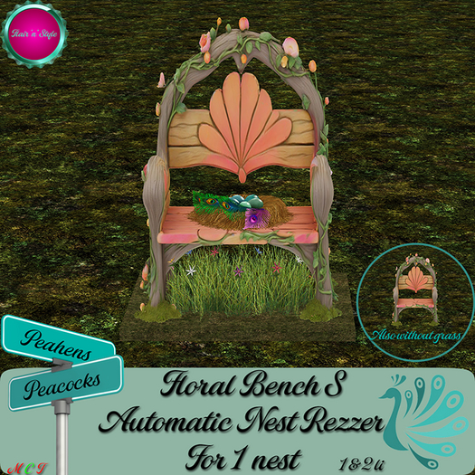 {Flair 'n' Style} Peafowl Nest Auto Rezz [Floral Bench S]