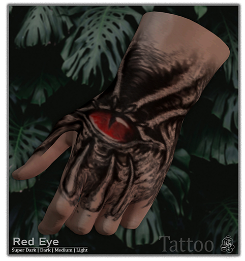 :: H4 // Hand Tattoo Red Eye ::