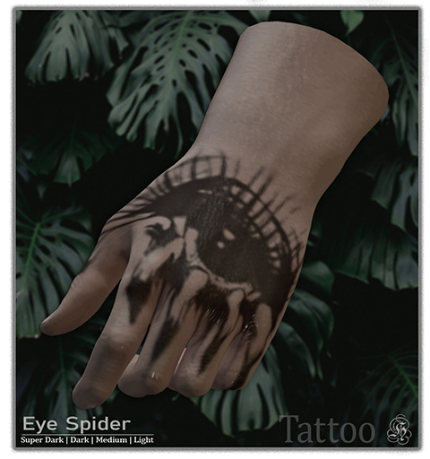 :: H4 // Hand Tattoo Eye Spider  ::