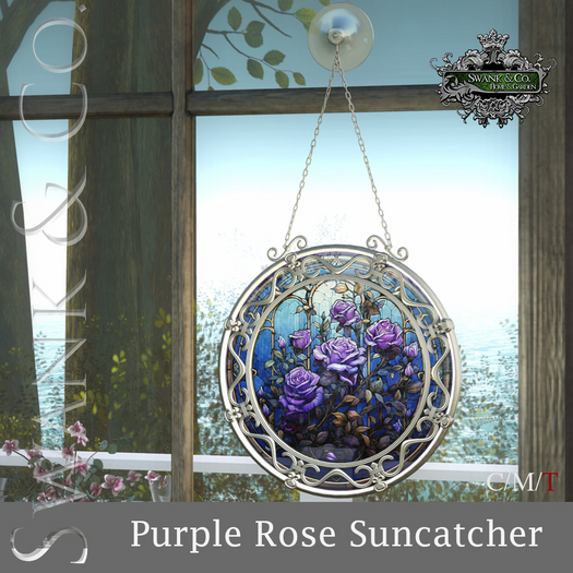 Swank & Co. Purple Rose Suncatcher