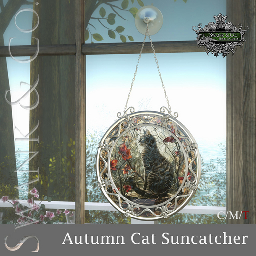 Swank & Co. Autumn Cat Suncatcher