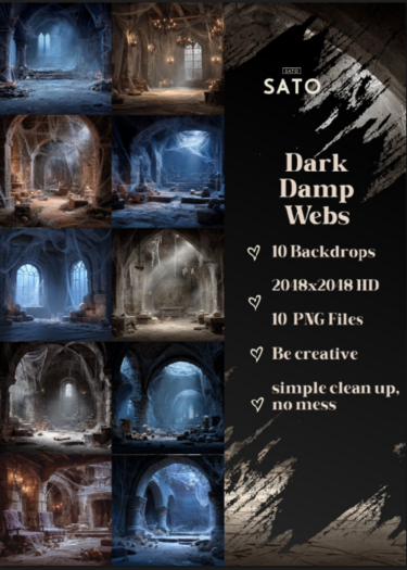 SATO - Dark Damp Webs backdrops (UNPACK)