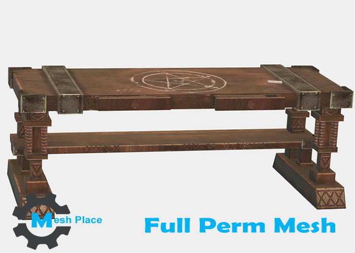 Mesh Place Medieval PBR Alchemy Table Full Perm