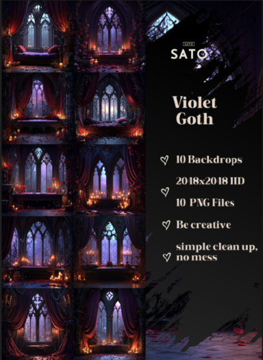 SATO - Violet Goth backdrops (UNPACK)