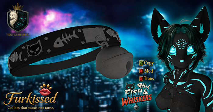 -:[W&C]:- FurKissed Collar  - Fish & Whiskers