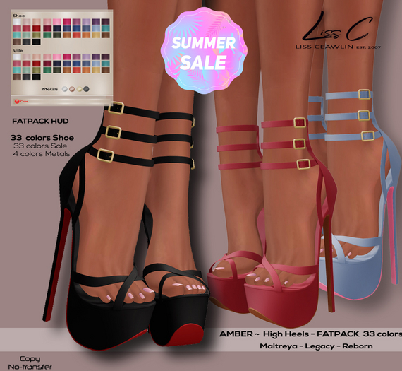 Summer SALE  2025 - Amber High Heels with HUD [add] FATPACK