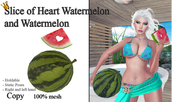 Slice of Heart Watermelon and Watermelon