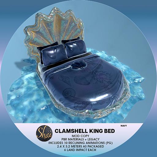 *Shai* Clamshell King Bed - Navy