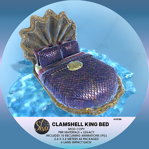*Shai* Clamshell King Bed - Oyster