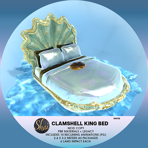 *Shai* Clamshell King Bed - White