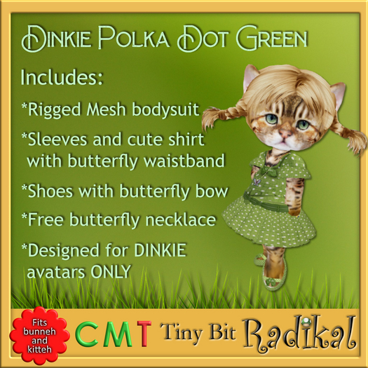 Dinkie Polka Dot Green