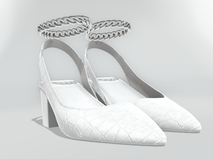 Dear V. Croc Slingback - White